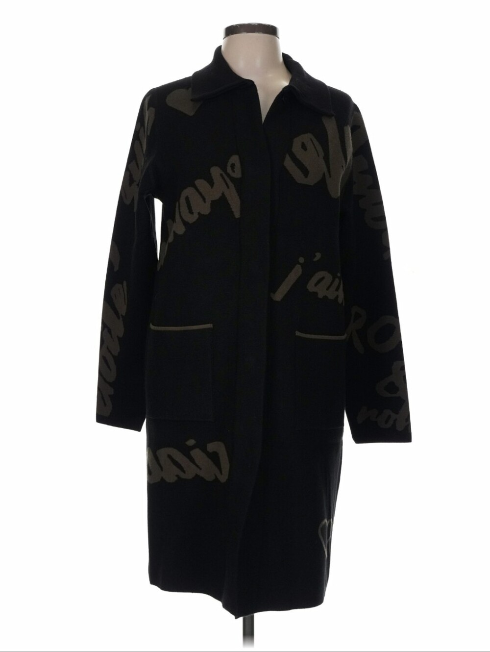 Graphic Script Long Cardigan - Picture 2 of 8
